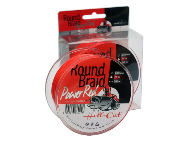 Hell-Cat Splétaná šňůra Round Braid Power Red 200m