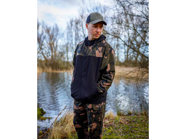 Fox LW Black/Camo Split Zip Hoody