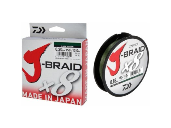 DAIWA - Šňůra J-Braid X8 Dark green, 150m