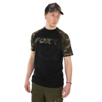 FOX - Tričko Raglan black/camo sleeves t shirt, vel. XXXL