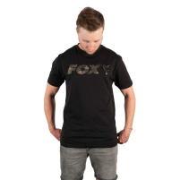 FOX - Tričko Black/camo print logo t shirt 