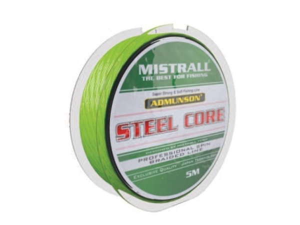 MISTRALL- Šňůrka s ocelovým jádrem Amundson Steel Core Green 5m