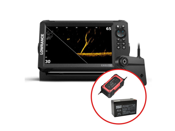 Lowrance - Sonar EAGLE EYE 9 + baterie 12V/7Ah + nabíječka Geti 6A 12V