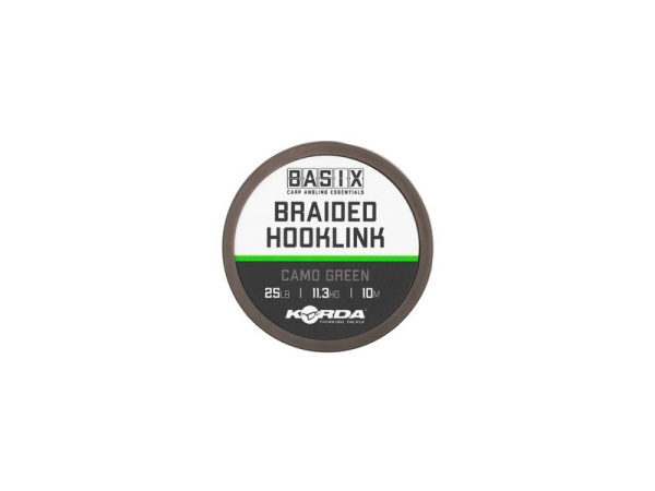 KORDA Návazcová Šňůrka Basix Braided Hooklink Camo Green 10 m 25 lb