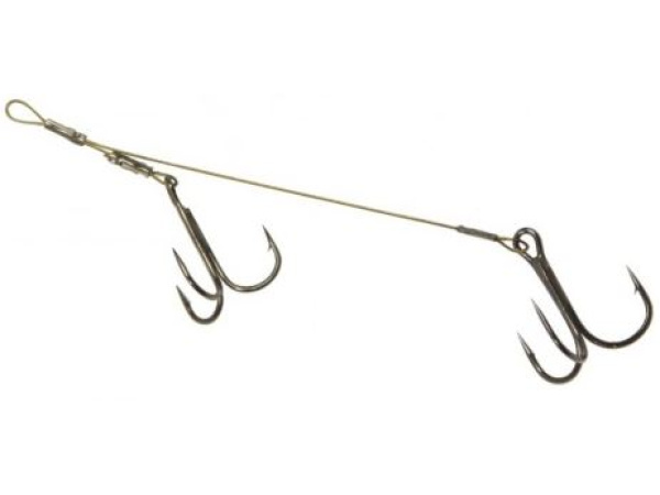 MISTRALL - Lankový návazec s dvěma trojháčky 9/4,5cm 5kg