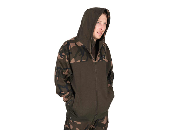Fox LW Khaki/Camo Split Zip Hoody