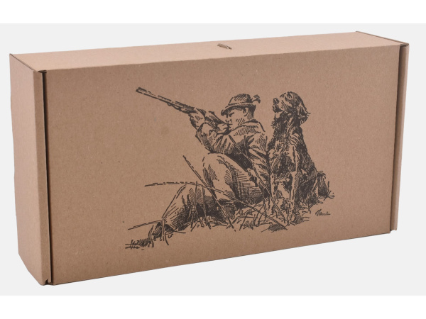 MERCUCIO - Set kožená peněženka a kožená klíčenka - vzor Jelen hlava embos - dřev. krab.