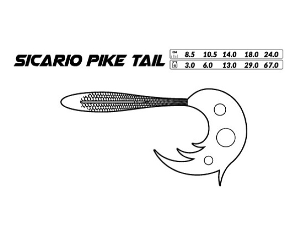 MIKADO - Nástraha Sicario Pike Tail, 18cm