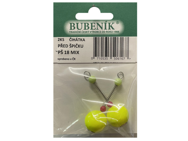 Bubeník - Číhátko před špičku 18mm, 2ks barva žlutá