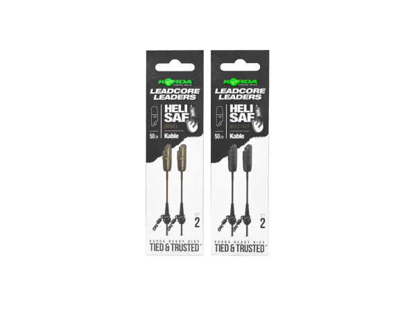 KORDA Montáž Kable Leadcore Leader Heli Safe 50 cm 2 ks Gravel