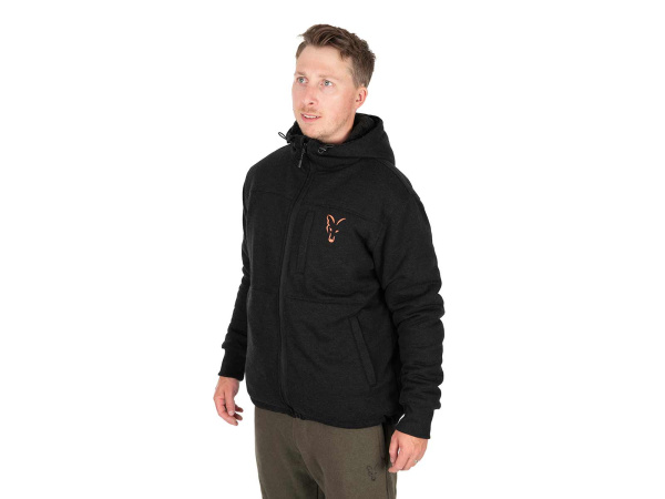 Fox Collection Sherpa Jacket Black & Orange