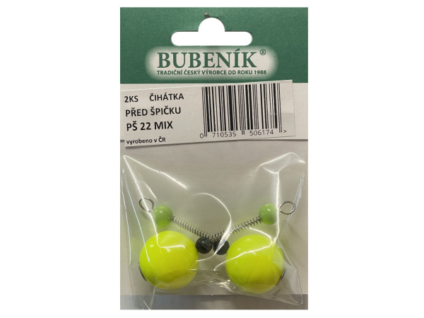 Bubeník - Číhátko před špičku 22mm, 2ks barva žlutá