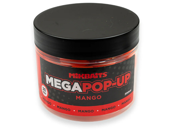 Mikbaits - Plovoucí Fluo boilie Mega 300ml, 25mm - Mango