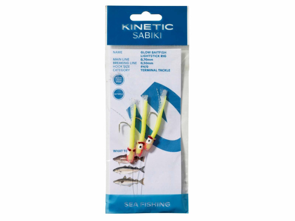 Kinetic - Návazec Sabiki Glow Baitfish Lightstick 115cm 0,70mm vel. 4/0