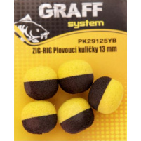 GRAFF - ZIG RIG, Plovoucí kuličky 13mm, černá-žlutá, 5ks