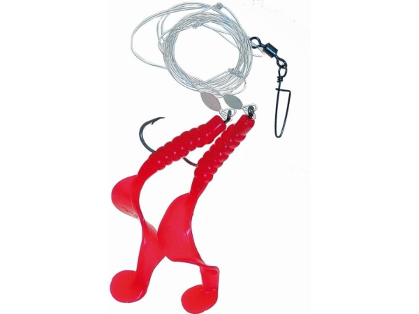 ICE fish - Twister MAXI návazec, 5/0, 0,90mm, 160cm - bal: 2ks,  červený