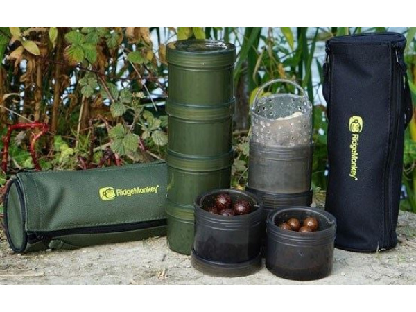 RidgeMonkey Dipovací kelímky Modular Hook Baits Pots Black