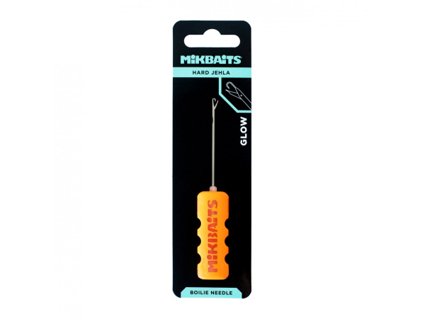 MIKBAITS - Boilie jehla Hard GLOW oranžová se zobáčkem svítící