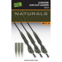 FOX - Montáž Naturals Leadcore Power Grip Lead Clip Leaders, 75cm, 3ks, 50lb