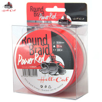 Hell-Cat Splétaná šňůra Round Braid Power Red - 0,60mm / 75kg, 200m