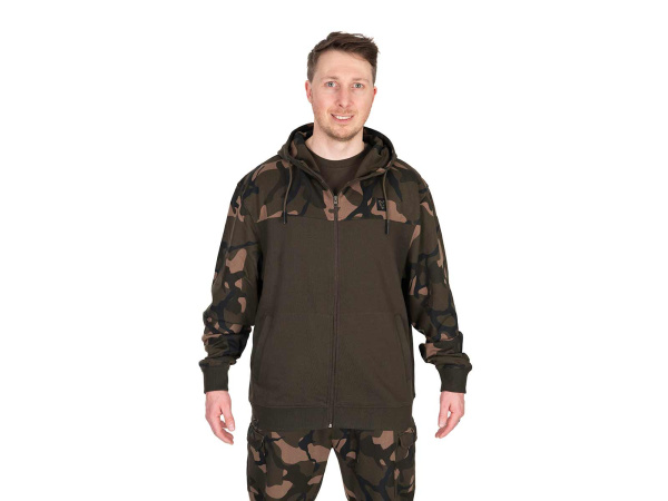 Fox LW Khaki/Camo Split Zip Hoody