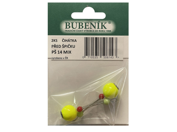 Bubeník - Číhátko před špičku 14mm, 2ks barva žlutá