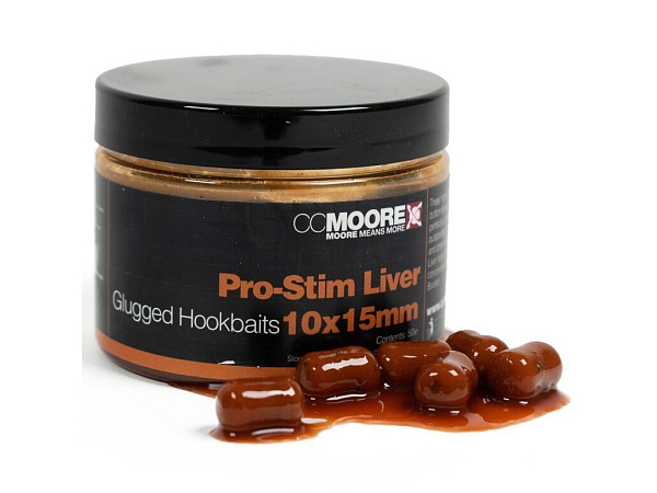 CC Moore - Glugged hookbaits Pro-Stim Liver (dumbels v dipu) 15x18mm, 35ks