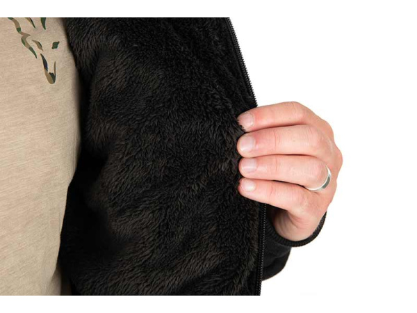 Fox Collection Sherpa Jacket Black & Orange