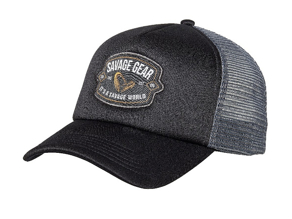 SAVAGE GEAR - Kšiltovka Badge Trucker Cap Black