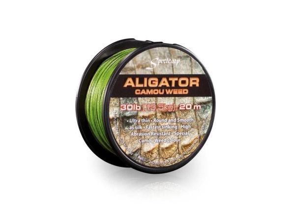 Sportcarp - Návazcová šňůrka Aligator camou weed 20m