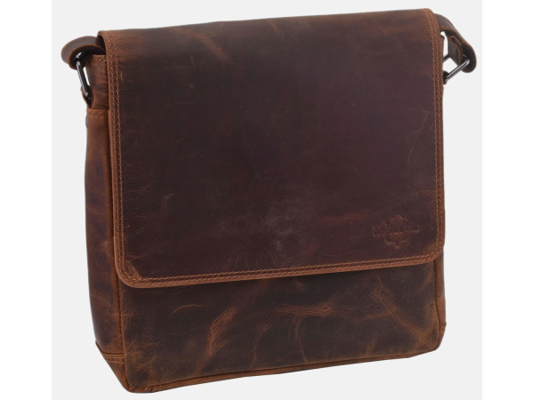 MERCUCIO - Pánské kožené crossbody - tmavěhnědá kůže hunter V 250910