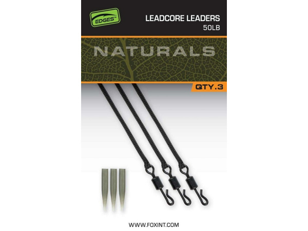 FOX - Montáž Naturals Leadcore Leaders 75cm, 3ks, 50lb