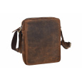 MERCUCIO - Pánské kožené crossbody - tmavěhnědá kůže hunter