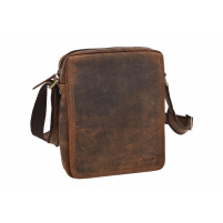 MERCUCIO - Pánské kožené crossbody - tmavěhnědá kůže hunter