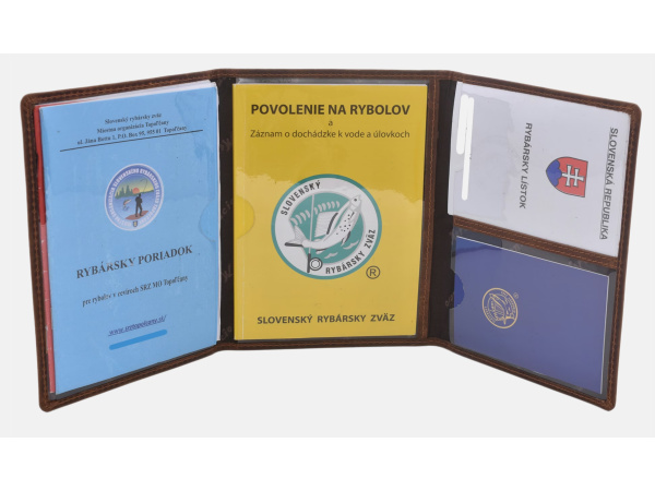 MERCUCIO - Pouzdro na rybářské doklady Štika plná