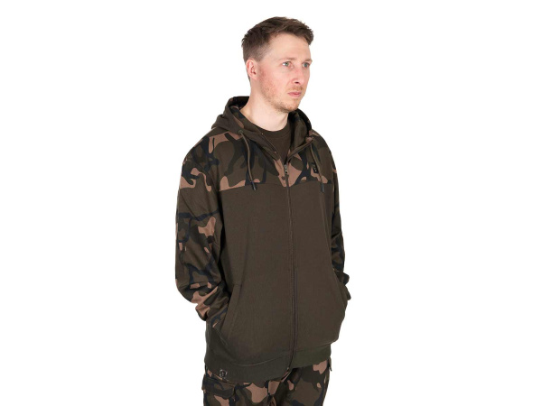 Fox LW Khaki/Camo Split Zip Hoody