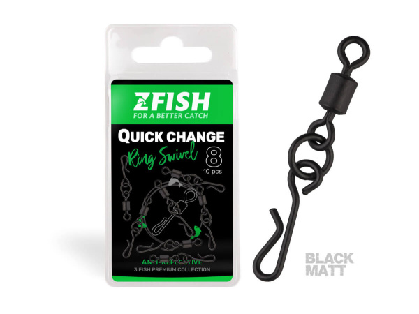ZFISH Obratlík Quick Change Ring Swivel Matt vel.8