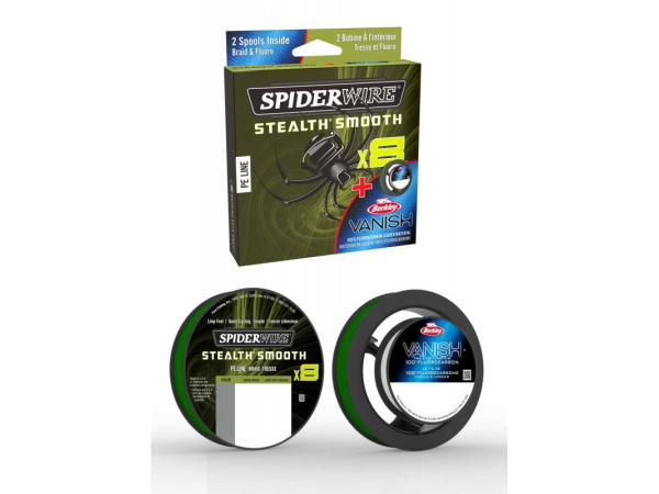 SPIDERWIRE - Šňůra Stealth smooth 8 + fluorocarbon vanish