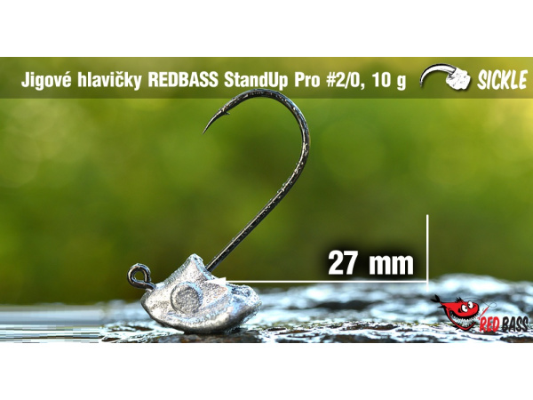 Red Bass - Neváznoucí jigová hlavička StandUp Pro Sickle, vel. 2/0, bal. 5ks
