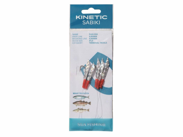 Kinetic - Návazec Sabiki Holo-Flex rig 200cm 0,60mm vel.1/0 - Silver Flex