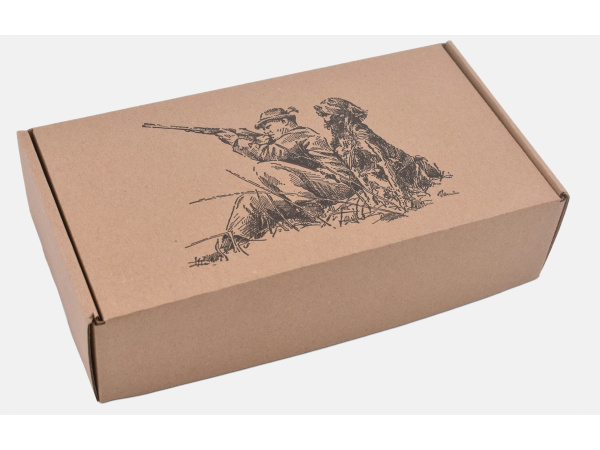 MERCUCIO - Set kožená peněženka a kožená klíčenka - vzor Jelen hlava embos - dřev. krab.