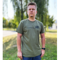 Tričko Lovíme ryby vlnka, vel. XL, khaki