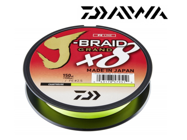 DAIWA - Šňůra J-Braid GRAND X8 Chartreuse, 135m
