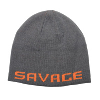SAVAGE GEAR - Čepice logo beanie rock grey/orange