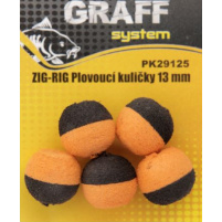 GRAFF - ZIG RIG, Plovoucí kuličky 13mm, černá-oranžová, 5ks