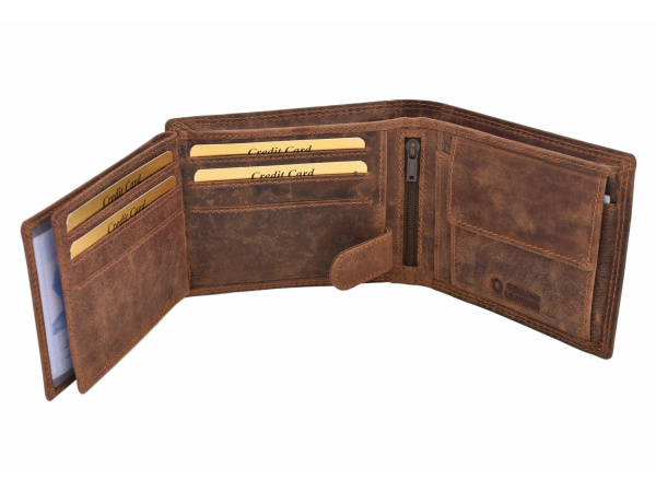 MERCUCIO - Set kožený opasek a kožená peněženka - vzor Sumec