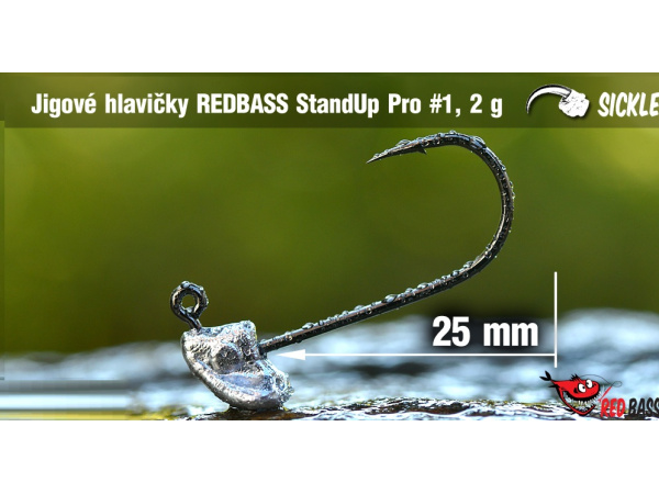 Red Bass - Neváznoucí jigová hlavička StandUp Pro Sickle, vel. 1, bal. 5ks