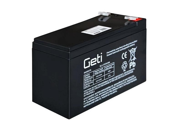 GETI baterie olověná 12 V 9 Ah (konektor 6,35mm)