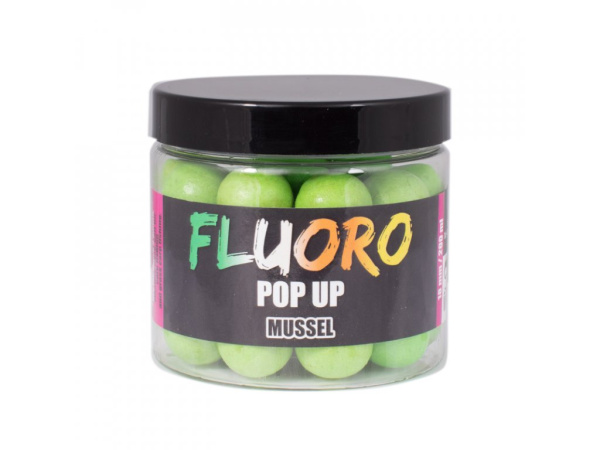 LK Baits - Fluoro pop-up boilies 200ml, 18mm, mušle - VÝPRODEJ