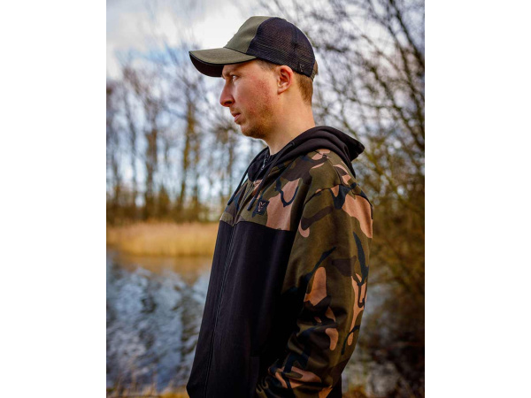 Fox LW Black/Camo Split Zip Hoody
